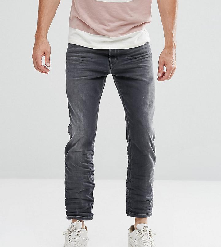 Diesel Jifer Cropped Slim Taper Jean 084jk Washed Gray - Gray