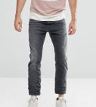 Diesel Jifer Cropped Slim Taper Jean 084jk Washed Gray - Gray