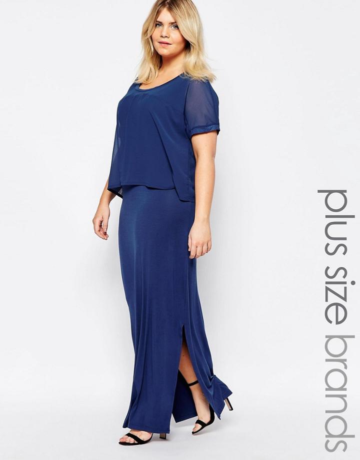 Junarose Double Layer Maxi Dress - Navy