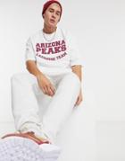 Asos Design Oversized T-shirt With Collegiate Text Style Print In White