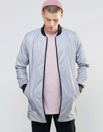 N1sq Reflective Reversable Bomber - Gray