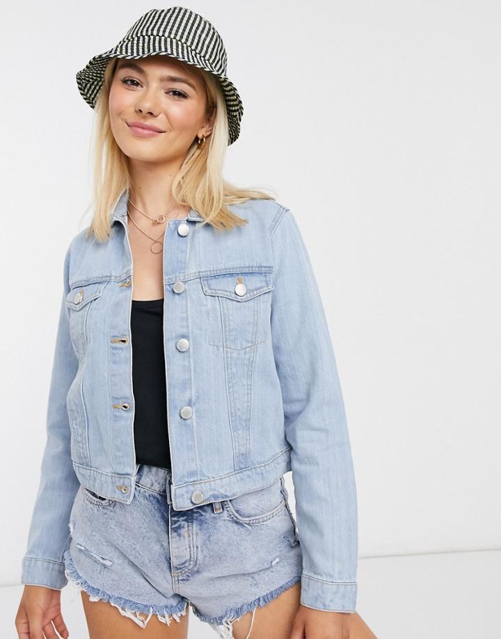 Miss Selfridge Denim Jacket In Mid Wash Blue