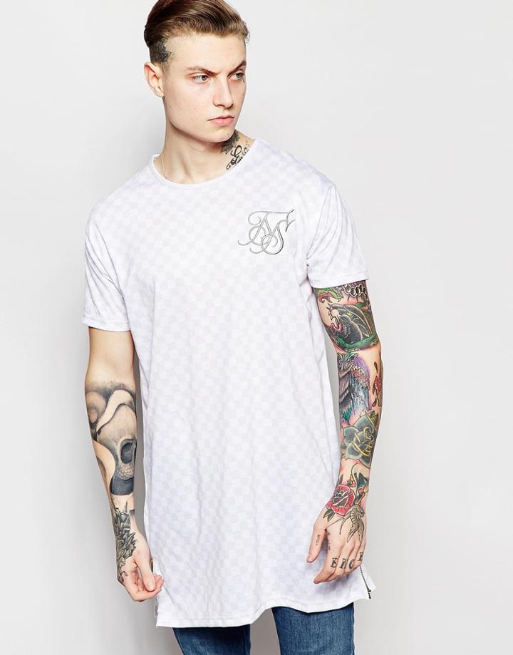 Siksilk X Check Mate Elongated Zip T-shirt - White