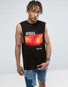 Asos Metallica Sleeveless Band T-shirt With Reload Print And Dropped Armhole - Black