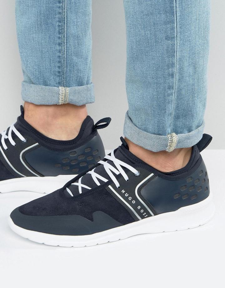 Boss Green By Hugo Boss Extreme Run Suede Sneakers - Black