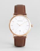 Sekonda Leather Watch In Brown Exclusive To Asos - Brown