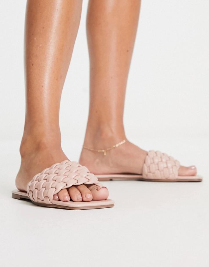 Urban Revivo Braided Flat Sandals In Beige-neutral