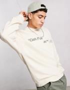Asos Dark Future Oversized Sweatshirt With Spliced Logo In Off White