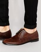 Asos Derby Shoes In Leather - Tan