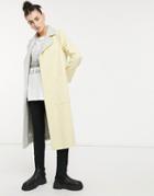 Helene Berman Long Ruth Double Sided Coat In Yellow