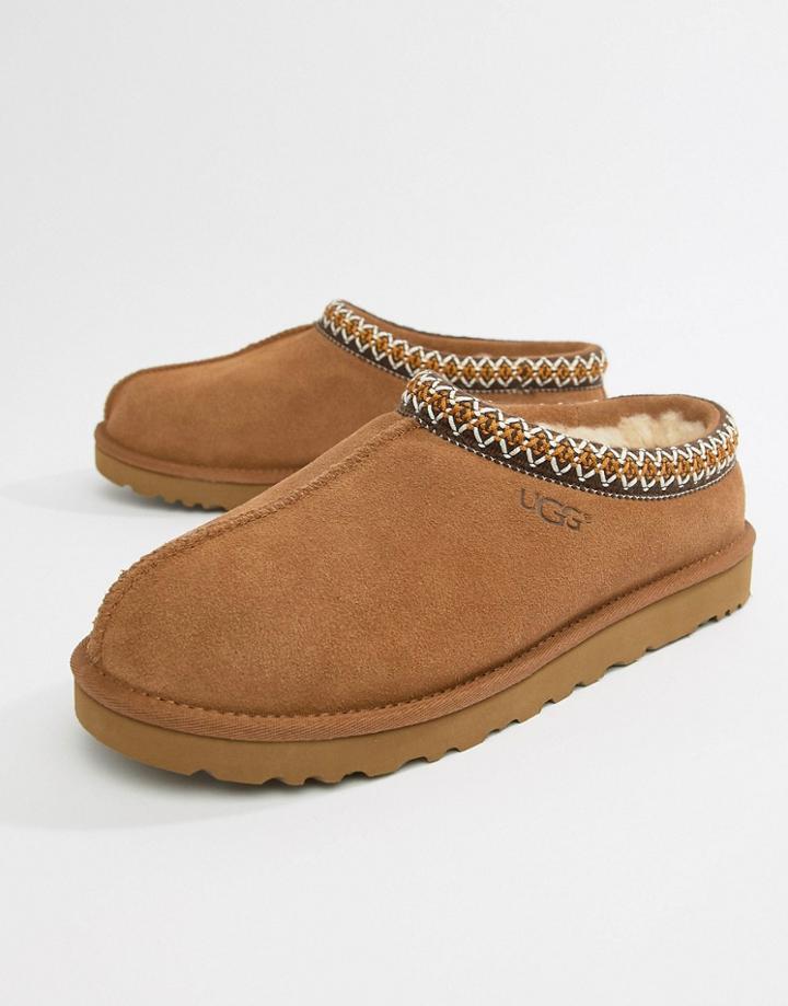 Ugg Scuff Tazman Slippers In Chestnut Suede - Brown