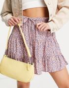Pieces Mella Highwaisted Ruffle Skirt In Pink Ditsy Print - Part Of A Set-multi