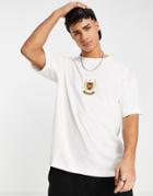 Good For Nothing Oversized T-shirt In Beige With Crest Print-neutral