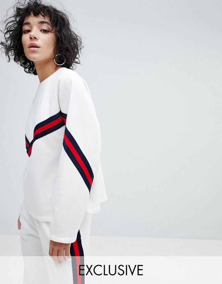 Evidnt Tape Detail Sweatshirt - White