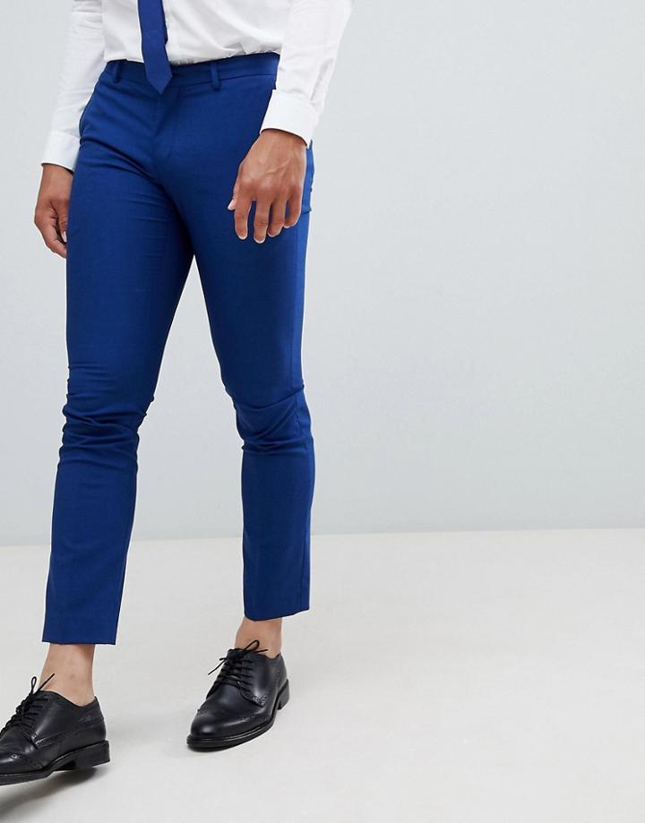 Selected Homme Skinny Suit Pants In Blue With Stretch - Blue