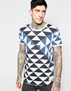 Scotch & Soda T-shirt With Geometric Allover Print - Gray