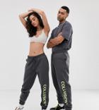 Collusion Unisex Logo Sweatpants In Charcoal - Gray