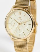 Tommy Hilfiger Womens Mesh Watch In Gold 1782458