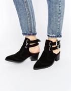 Asos Riva Leather Western Boots - Black