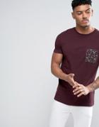 Asos T-shirt With Faux Pocket Print - Red