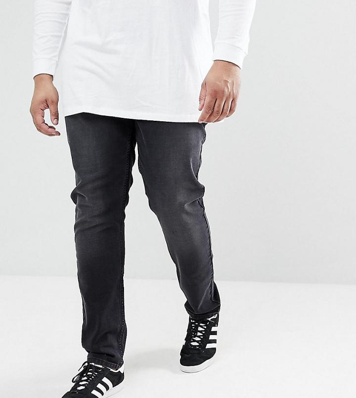 Farah Plus Drake Slim Fit Jeans In Charcoal - Gray