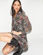 Topshop Chuck On Floral Swing Shirtdress In Multi