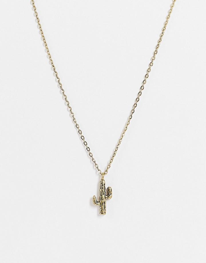 Classics 77 3d Cactus Necklace In Gold