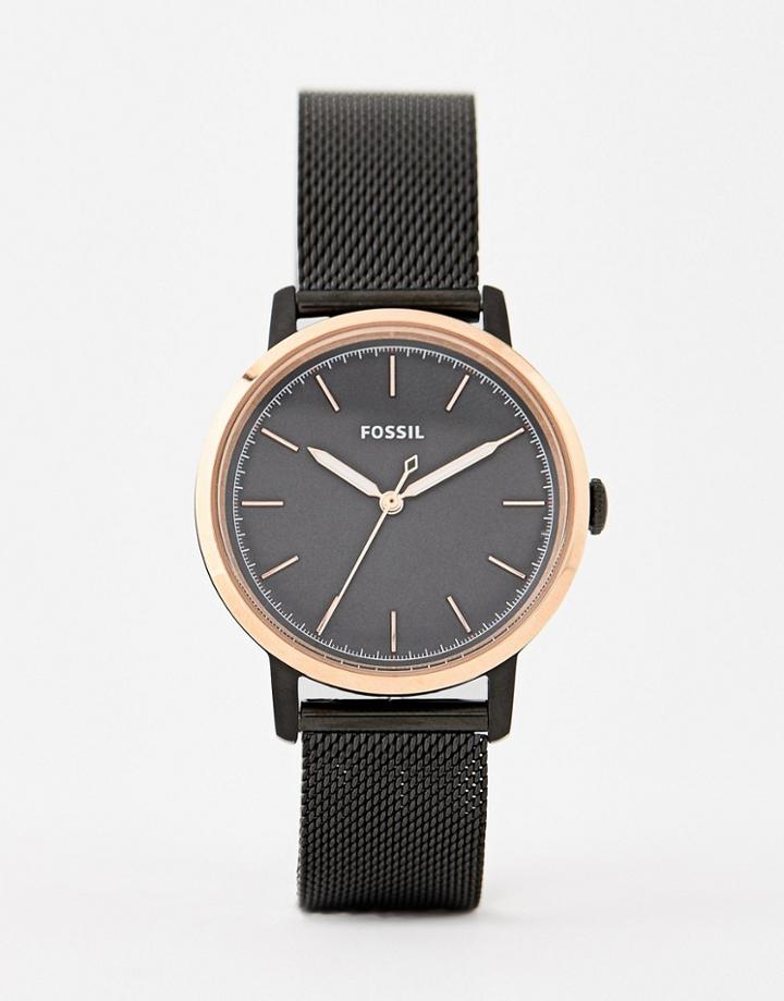 Fossil Es4467 Neely Mesh Watch In Black 34mm - Black