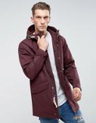 Abercrombie & Fitch Hooded Parka Cotton/nylon In Burgundy - Red