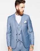 Asos Slim Suit Jacket In Blue - Blue
