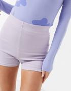Asos Design Structured Rib Legging Short In Lilac-purple