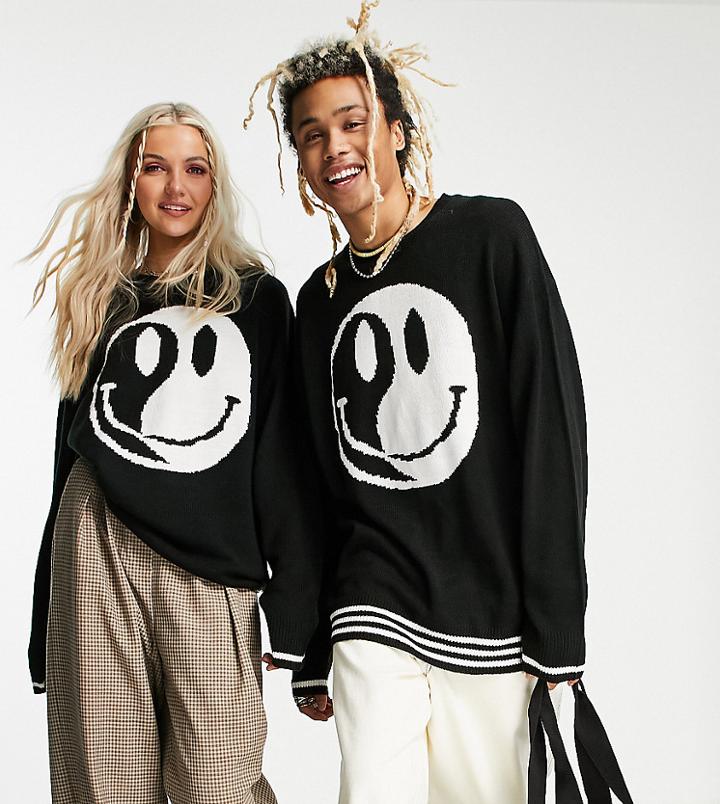 Collusion Unisex Crew Neck Sweater With Jacquard Print-multi