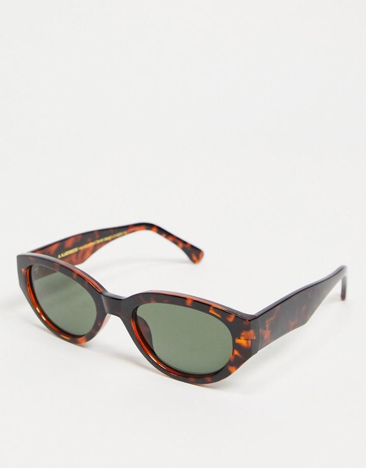 A.kjaerbede Winnie Unisex Round Retro Sunglasses In Light Brown Tort