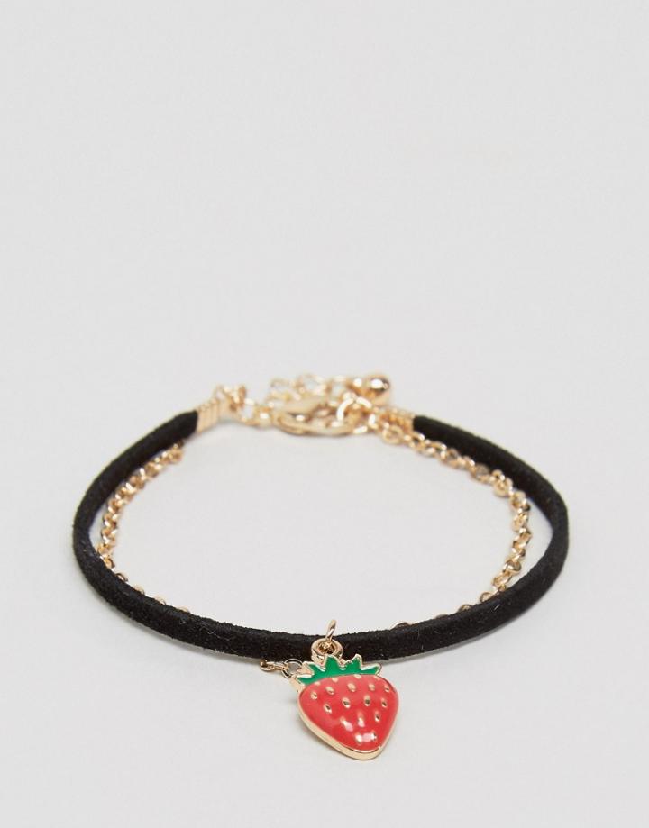 Asos Multirow Strawberry Bracelet - Multi