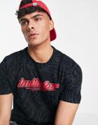 Hollister Outdoors Central Logo Print T-shirt In Black
