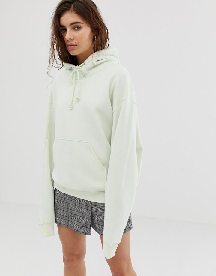 Weekday Hooded Sweatshirt In Light Green - Green