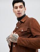 Pretty Green Davenham Suede Leather Jacket In Tan - Tan