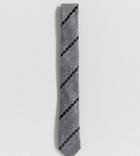 Heart & Dagger Woven Floral Tie In Gray - Gray