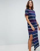 Asos Ultimate T-shirt Maxi Dress In Stripe - Multi