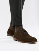 Dune Lace Up Suede Shoes In Brown Suede - Brown