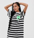 Collusion T-shirt Dress In Black And White Stripe - Multi
