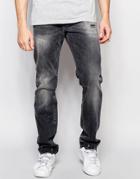 True Religion Rocco Relaxed Skinny Jean Ruins Wash - Black