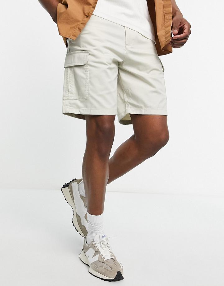 Selected Homme Cargo Shorts In Stone-neutral