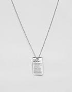 Cheap Monday Army Tag Necklace - Silver