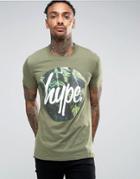 Hype T-shirt With Leaf Circle Logo - Green