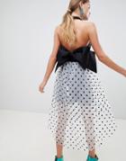 Asos Design Halter Neck Polka Dot Tulle Dress - Multi