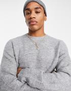 River Island Soft Touch Knitted Sweater In Gray