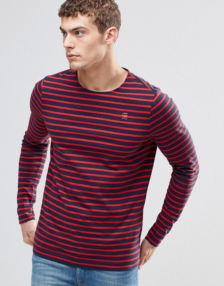 G-star Prebase Breton Stripe Top Long Sleeve - Blue