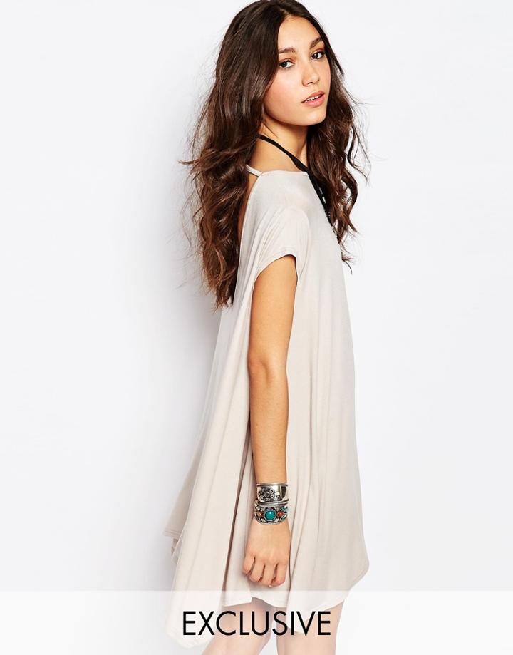 Rokoko Swing T-shirt Dress With Open Back - Nude