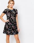 Oasis Botanical Tiered Dress - Black